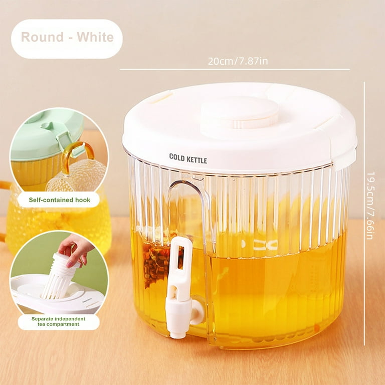 Cold Bubble Juice Bucket Household High Temperature Resistant Cooling Kettle  For Refrigerator Cold Water Bucket Plastic Food Cold Kettle With Tap 