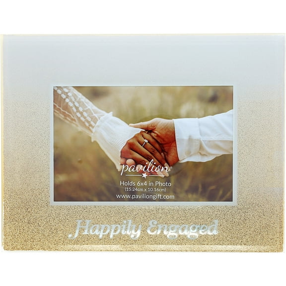 Pavilion Gift Company - Happily Engaged - 8.75" x 6.75" Frame (Holds 6" x 4" Photo)