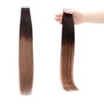 thumbnail image 2 of MesaSe Extensions de Cheveux Humains à Bande Surligner Balayage Longues Lisses Sans Couture Colle pour Cheveux, 2 of 6