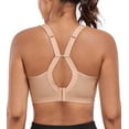 thumbnail image 3 of Exerin Women's Wireless Full Coverage High Impact Plus Size Supportive Sports Bra(42DD,Beige), 3 of 7