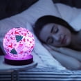 thumbnail image 5 of Round Wooden LED Light Base Christmas Elements Printed Lantern Table Night Lamp with Remote Controls, USB Wood Night Light for Home Decor, 5 of 6