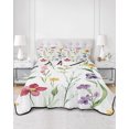 thumbnail image 3 of Spring Flowers Twin XL Size Down Alternative Comforter, Lightweight Comforter Quilt Bedding Set with Pillow Shams Pastoral Botanical Blossom Floral All Seasons Bed Comforter Duvet Insert 68"x98", 3 of 7