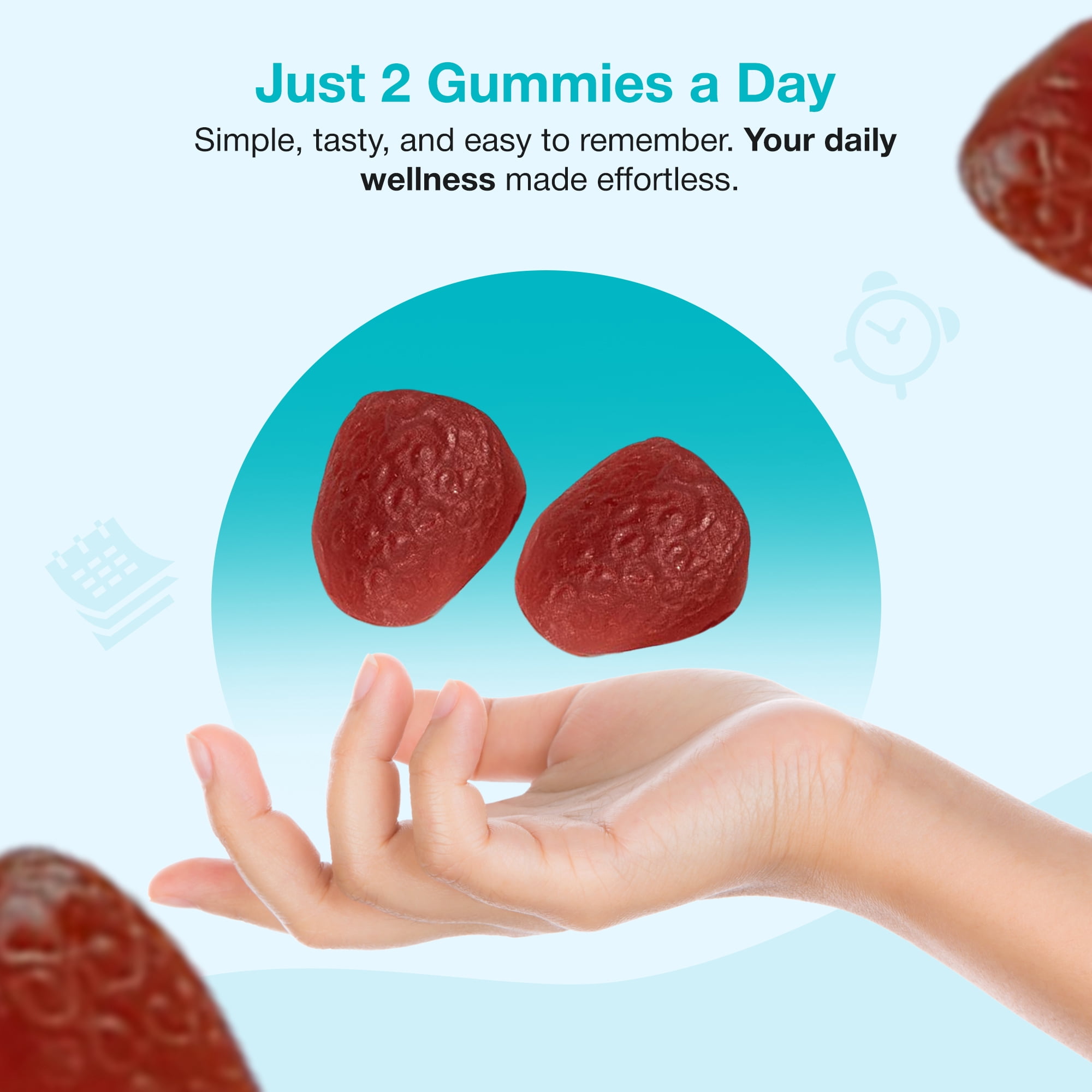 Baby Blues Probiotic Gummies for Women, Daily Gut Health with DE111 and Prebiotic Fiber, 60 Count