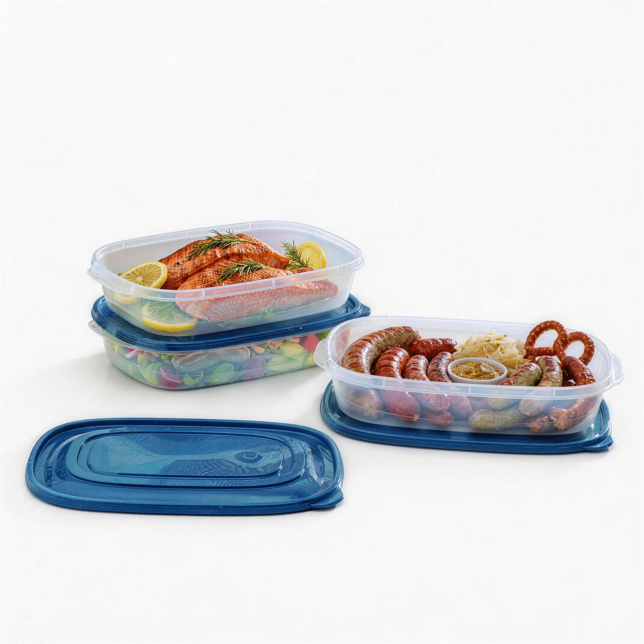 (6 pack) Mainstays Semi Durable Rectanglar 1 Gallon Plastic Food Storage Container 3 Pack, Designed to Help with Pantry Storage, Everyday Organization, and Party Food Transportion