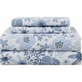 thumbnail image 1 of Floral Queen Sheets Soft Breathable Microfiber Vintage Printed Bed Sheet Set Deep Pocket Fitted Sheet Included Flower Pattern, 1 of 8