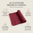 thumbnail image 4 of Burgundy Cotton Linen Napkin Set of 6 18x18 inch Dinner Napkins - Washable Soft Premium Hotel Quality Reusable Napkins Perfect Table Napkins for Family Dinners, Weddings & Everyday Use, 4 of 5