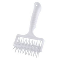 White Plastic Pizza Dough Roller with Pressure Holes | 21.2x11.5x6cm Kitchen Baking Tool | Evenly Textures Dough for Perfect Crust | 1-Piece Multifunctional Bread Roller for Snacks & Pastries