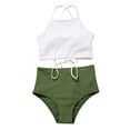 thumbnail image 3 of Womens Solid Bikini Set Bandage Lingerie High Cut Bodysuit Bathing Swimsuit, 3 of 6