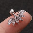 thumbnail image 4 of Jiaroswwei 1Pc Women Cubic Zirconia Inlaid Sun Star Moon Cross Helix Ear Stud Jewelry Gift, 4 of 8