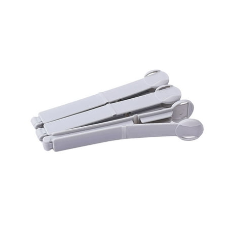 

5pcs Plastic Food Bag Clips Snacks Sealing Clip Fresh-Keeping Clamp Sealer for Kitchen Home Dormitory (Grey)