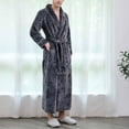 thumbnail image 6 of VANLOFE Unisex Warm Pajamas Household Clothes Solid Bathrobe Lengthened Night-robe Woman's Nightgown Casual Robes Gray Robes Sleepwear for Woman L, 6 of 9