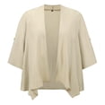 thumbnail image 4 of DARING DIVA Women's Plus Shrug 3/4 Sleeve Open Front Cardigans 1X Apricot, 4 of 6