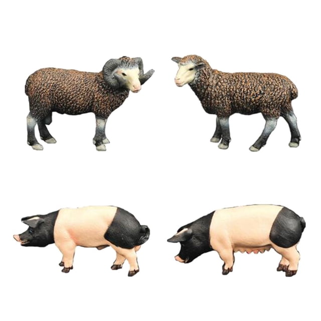 Modelo de juguete decorativo Hugo 4 x Simulación de acción para adorno decoración para hogar juguetes educativos Mini juguetes de animales