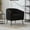 Black, variant on Noble House Solval 29.9" Chenille Barrel Accent Chair, Channel Tufted Lounge Chair with Metal Legs, Living Room, Black
