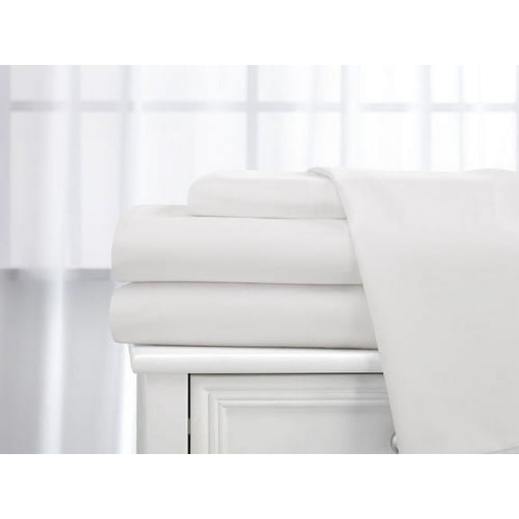 Deluxe Home 100% Cotton 400 Thread Count Dobby Stripe Sheet Set ( King, White )