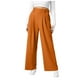 thumbnail image 1 of Pantalones de vestir de cintura alta y pierna ancha para mujer: cintura elástica, algodón y lino, bolsillos; pantalones informales de oficina., 1 of 7