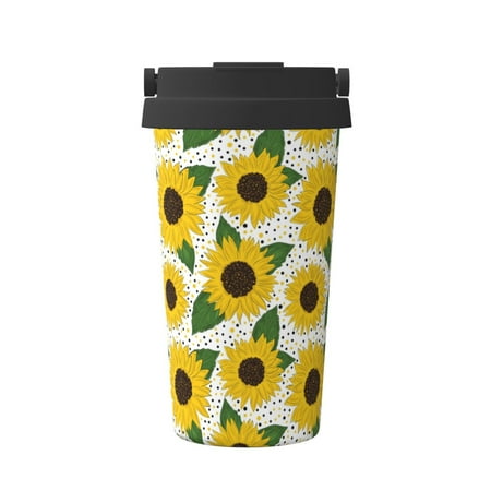 

Adobk Sunflowers Print Stainless Steel Coffee Mug -Vacuum Insulated Coffee Tumbler - Leakproof Travel Mugs Insulated for Hot & Cold Drinks