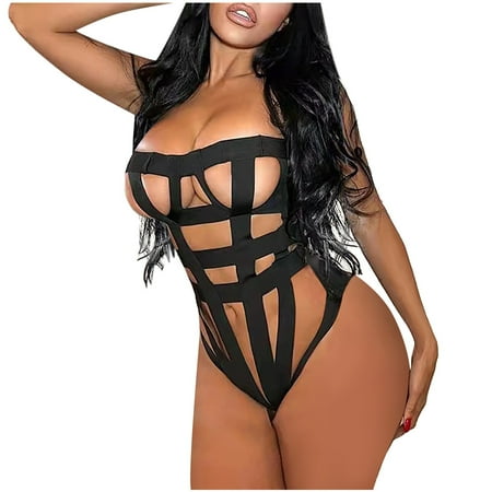 

Women Suspenders One-line Neckline Slim-fit Hollow Backless 1PC Underwear