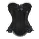 thumbnail image 1 of Sexy Satin Lace Overlay Corset Bustier Overbust Burlesque Corselet Top Bodyshaper Lingerie Showgirl Party Costume Plus Size, 1 of 3
