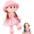 thumbnail image 1 of Rosa 35 CM Adorables Muñecas Suaves de Felpa para Niña Muñeca de Princesa Ragdoll Mimosa con Vestido Extraíble Sombrero Primera Muñeca de Trapo para Bebé Muñeco de Compañero para Dormir Juguete, 1 of 5