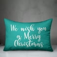 thumbnail image 2 of Creative Products We Wish You A Merry Christmas in Teal 14x20 Spun Poly Pillow, 2 of 2