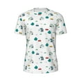 thumbnail image 5 of Wukai Cartoon House Car Print Men's Short-Sleeved Mesh T-Shirt,Quick-Dry Short Sleeve Workout T-Shirt-X-Small, 5 of 8
