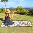 thumbnail image 6 of Hgallory Thick Waterproof Picnic Outdoor Blankets, Oxford Cloth Portable Foldable Picnic Mats for Beach Camping Hiking, Folding Size 12"x8"x5", Pot Style Pattern, 1PC, 79"x79", A, Square, 6 of 7
