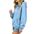 thumbnail image 6 of SYwaren Women's Casual Oversized Hoodie Pullover Long Sleeve Sweatshirt with Pockets Solid Color Tops, 6 of 8