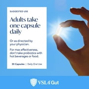 VSL4® Gut Digestive Health Probiotic for Adults, 30B CFU, Potent, Multi-Strain, 30 Capsules