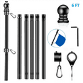 thumbnail image 3 of 2X Flag Pole Set for House Porch, 6 FT Thickened Stainless Steel Wall Mount Flagpole Rotating Flagpole Rings No Bracket, 3 of 6