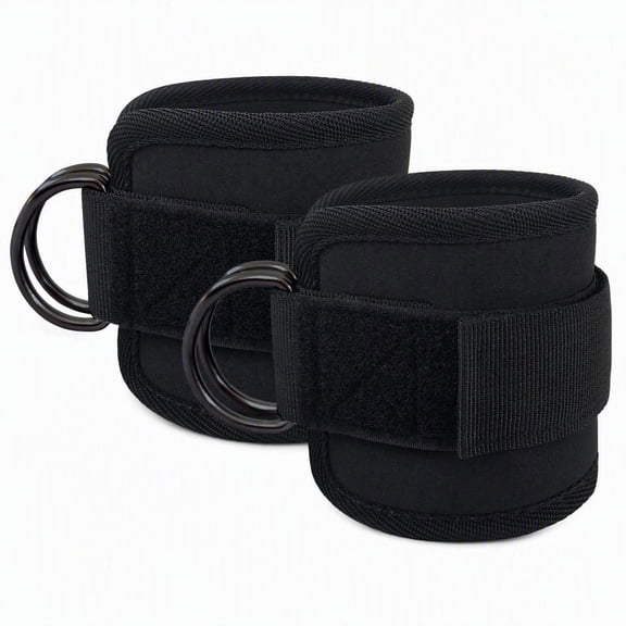 Adjustable Ankle Straps for Cable Machine (1 Pair), Padded Ankle Cuffs Attachment for Glute Kickbacks, Leg Extensions, Hip Abductors & Lower Body Gym Workouts