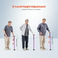 thumbnail image 5 of KFFKFF Walking Cane for Men and Women, Collapsible Mobility Rod with Eight-Stage Height Modification, Quadruple-Hinged Foundation, Compact & Transportable Assistance Device, 250LBS Capacity, 5 of 9