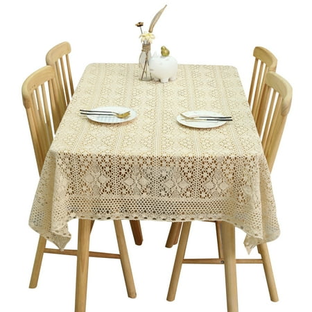 

Lace Vintage Tablecloth Crochet Kitchen Tablecloths for Rectangle Tables for Party Banquet Dining Wedding Decorations