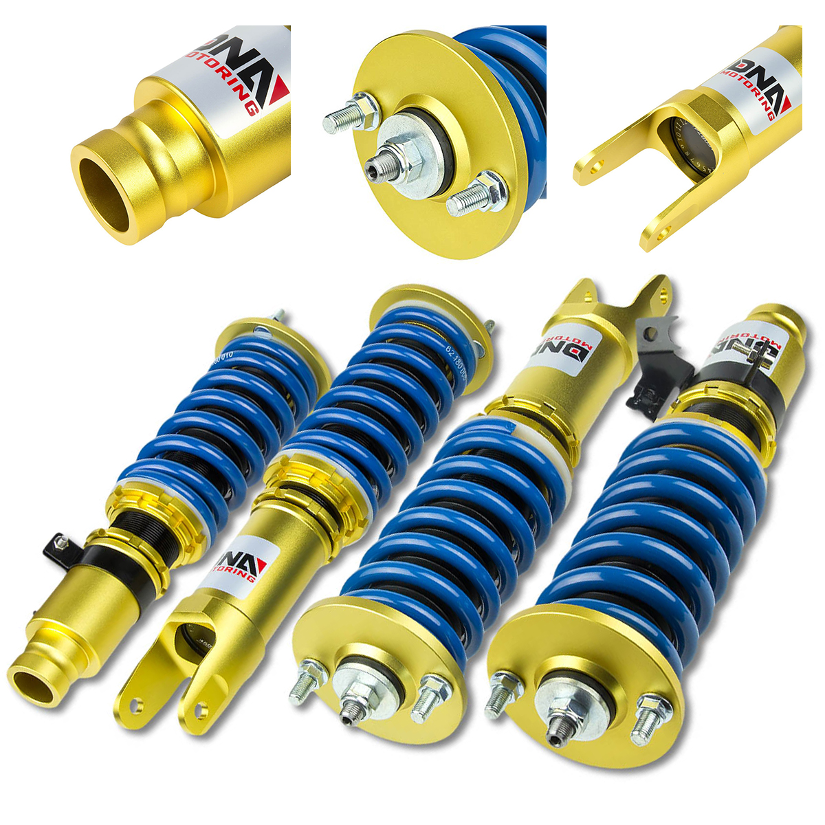 For 92-95 Honda Civic EG Gold/Blue Coilover Suspension Strut Damper  Complete Kit