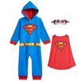 thumbnail image 1 of DC Comics Justice League Batman Toddler Boys Fleece Zip Up Pajama Coverall and Cape Batman Black 4T, 1 of 3