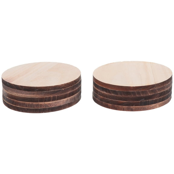 DINHEAROM Round Wood Slices Khaki for DIY Supplies Craft Projects 10Pcs 4In