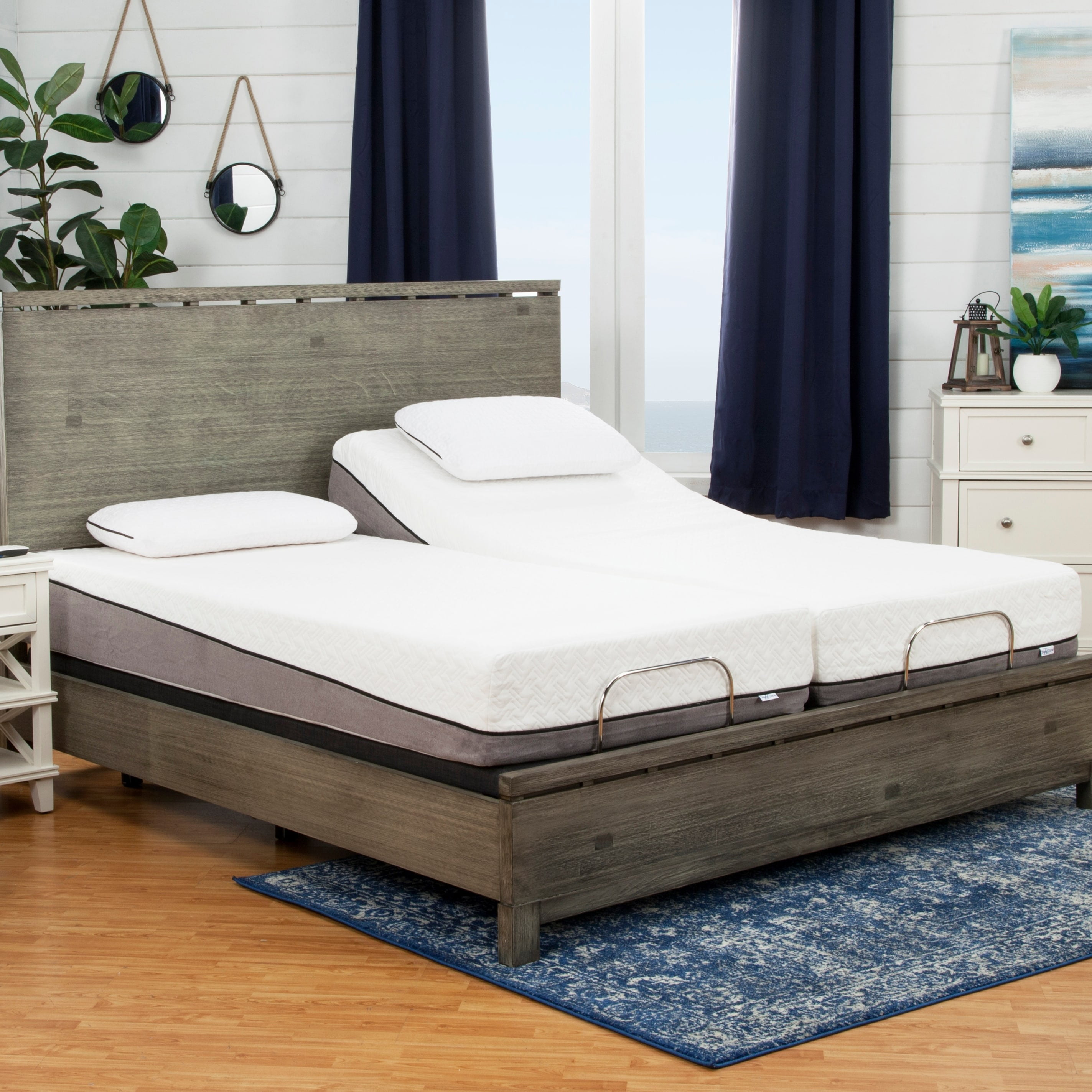 Sleep Zone Huntington 10inch Split California Kingsize Memory Foam Mattress and Adjustable Bed