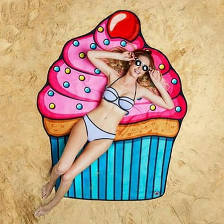 Shawl Download Pattern - 3D Cute Food Pattern Printed Beach Towel Multi-Purpose Chiffon Towel Sunscreen Shawl Scarf