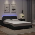 thumbnail image 6 of vidaXL Bed Frame with LED Light Platform Base Bedroom Furniture Faux Leather, 6 of 117