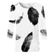 thumbnail image 4 of ICHUANYI Clearance Women's Fashion Printed T-shirt 3/4 Sleeves Blouse Round Neck Casual Tops(White, XL) ICHUANYI WER2023081117978, 4 of 5