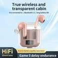 thumbnail image 4 of Matoen Wireless Bluetooth 5.3 Light-Weight in Ear Headphones Built-in Microphone Immersive Sound Headset with Charging Case Pink, 4 of 9