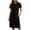 Black, variant on Women Casual T-shirt Dress Summer Crewneck Elastic Waist Short Sleeve Dresses Loose Shift Dress