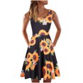 thumbnail image 2 of ICHUANYI Clearance Women Casual Sleeveless Dress Summer Print Dress For Beach(Black, S) ICHUANYI WER2023081108781, 2 of 9