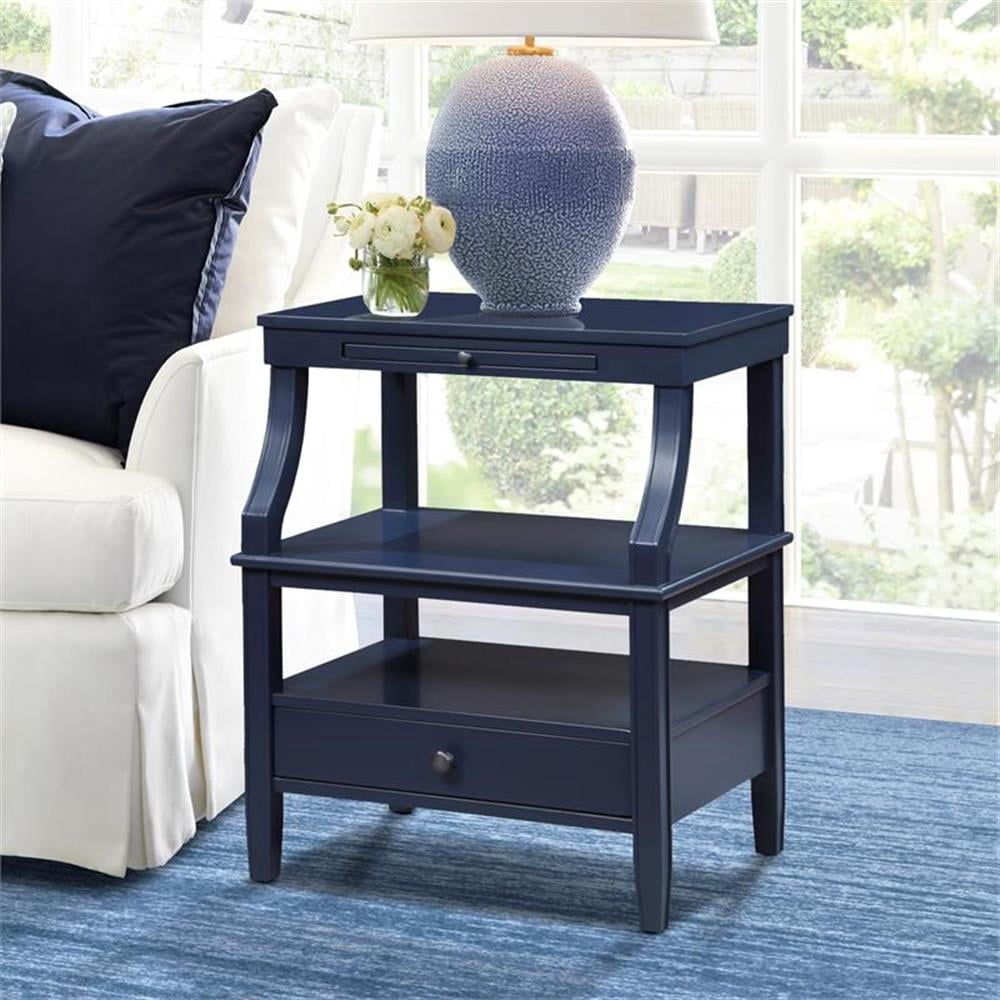 Comfort Pointe Newton Midnight Blue Wood Storage 1-drawer Nightstand