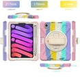 thumbnail image 6 of For iPad Mini 7th/6th Generation Case 8.3 inch 2024/2021, 360 Hand Strap, Shoulder Strap, Kickstand, Rugged Drop Protection, Colourful Pink, 6 of 6