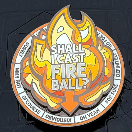 Shall I Cast Fireball? Metallic Dice Spinner | DnD Dice Set | Dungeons and Dragons | Dice Set | DND Dungeons Dragons RPG d20