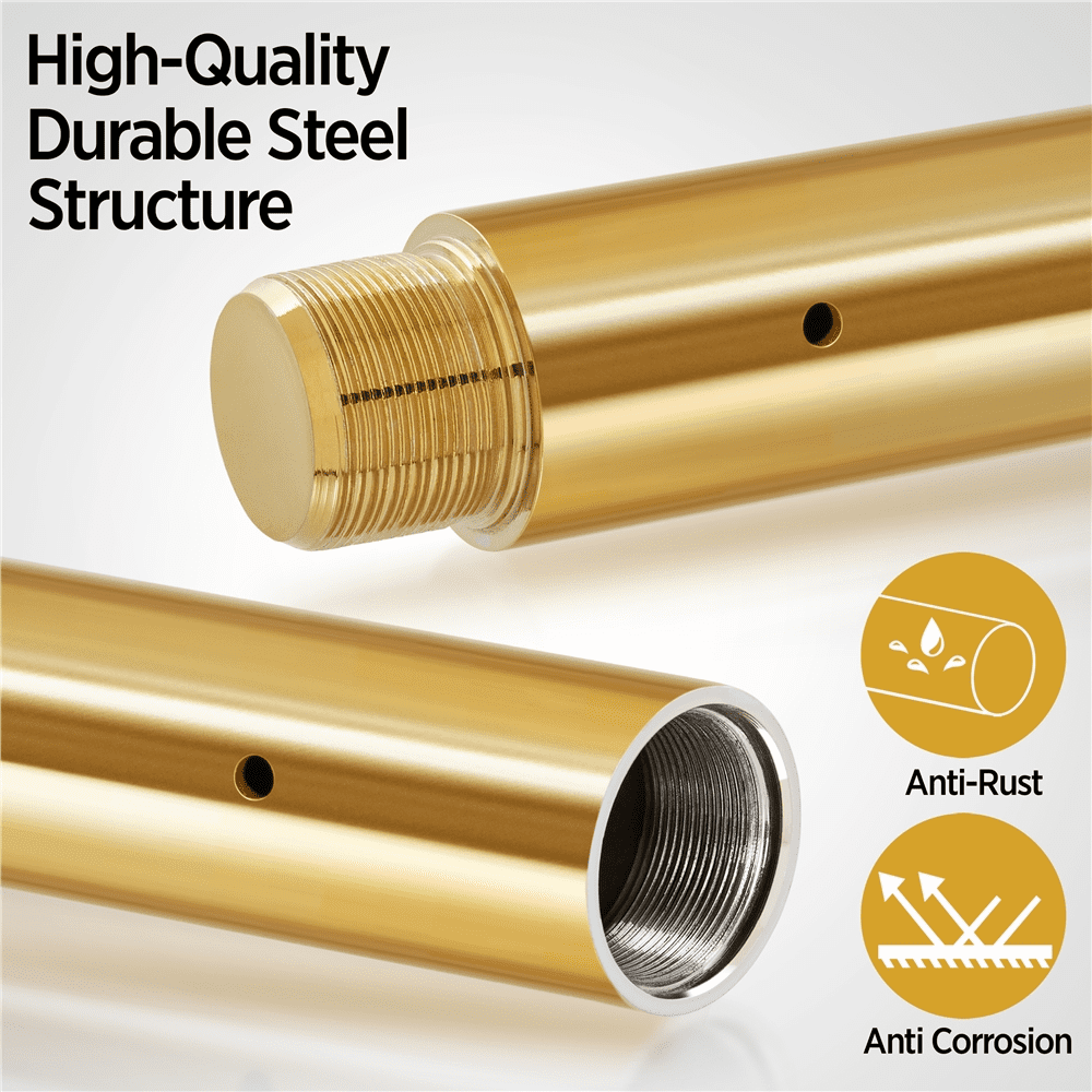 Alden Design 7.7'-9' H Metal Adjustable Dance Pole with 2 Modes for Home, Gold
