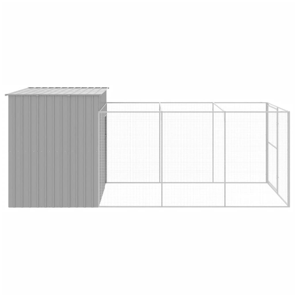 vidaXL Dog House Outdoor Dog Kennel Animal Cage with Roof Galvanized Steel