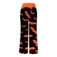 thumbnail image 3 of Pantalones de pijama cómodos SCZ para mujer con estampado de Halloween negro 3XL, 3 of 4