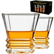 PARACITY Whiskey Glasses Set of 2, Old Fashioned Cocktail Glass,Rocks Glasses for Scotch, Liquor Vodka, Bourbon, Whiskey Gifts for Husband, Boyfriend